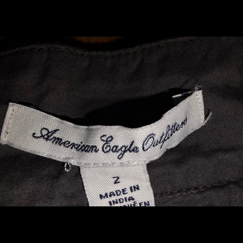 American Eagle Outfitters Charcoal Tiered Ruffle Mini Skirt